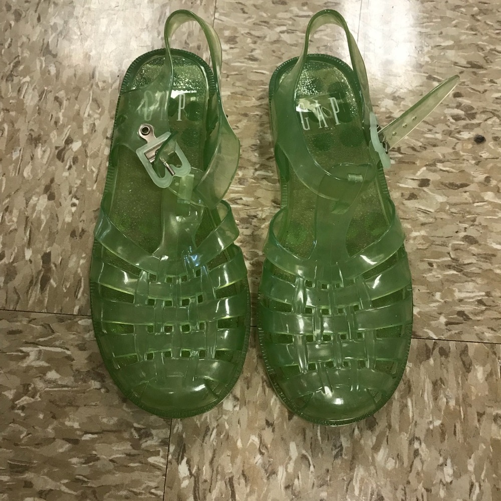 Girls green jelly shoes